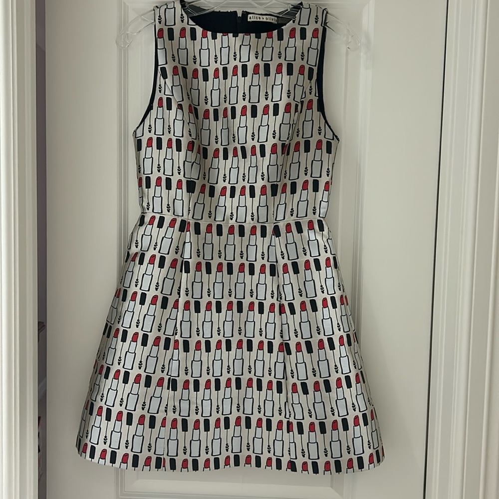 Alice & Olivia signature lipstick mini dress